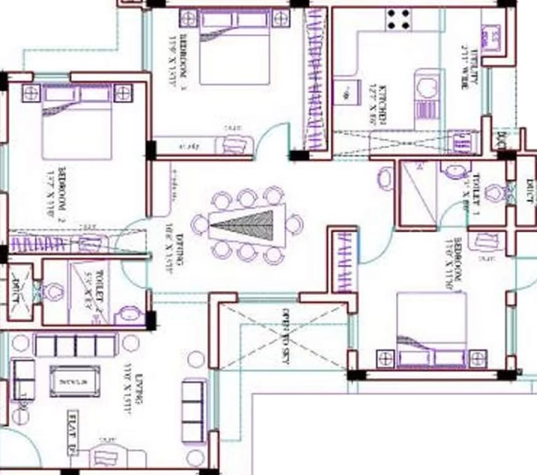 3 BHK Flat in Ramaniyam Gauravv in Sholinganallur, Chennai - Image 907535