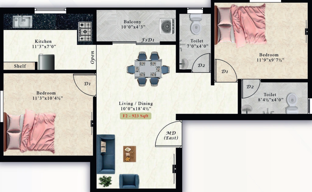2 BHK Flat in AK Agate in Pammal, Chennai - Image 907538
