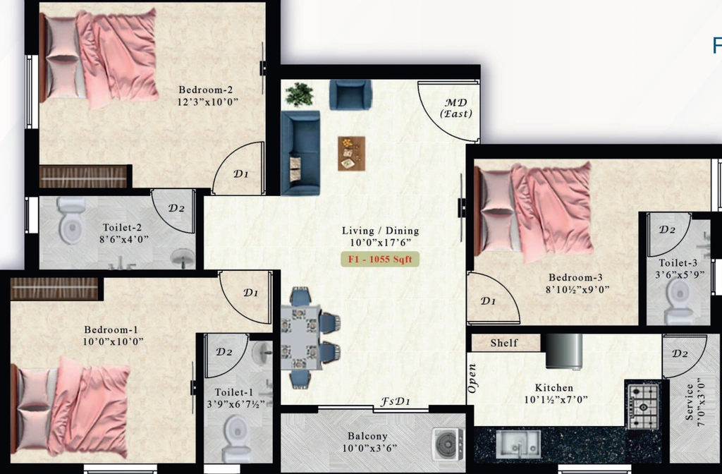 3 BHK Flat in AK Agate in Pammal, Chennai - Image 907539