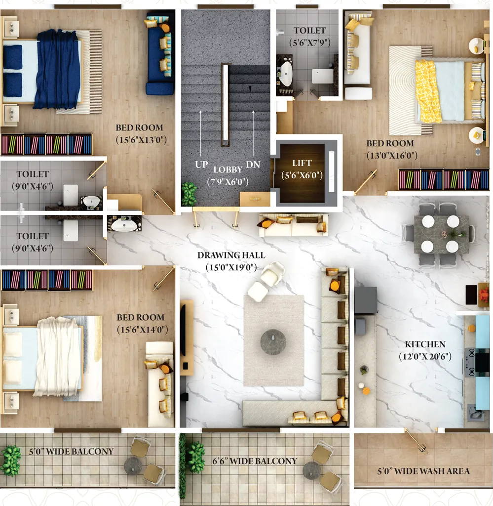 3 BHK Flat in RL Tathastu in Shankar Nagar, Nagpur - Image 907554