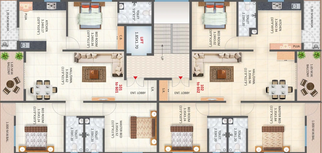 Floor Plan of V D Vasant Apartments in Khamla, Nagpur - Image 378912