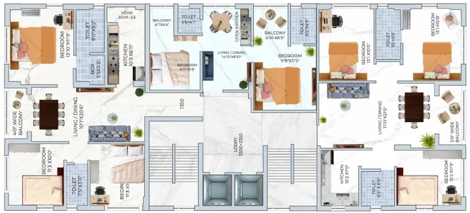 Floor Plan of Kalim Premier Pride in Jorasanko, Kolkata - Image 379976
