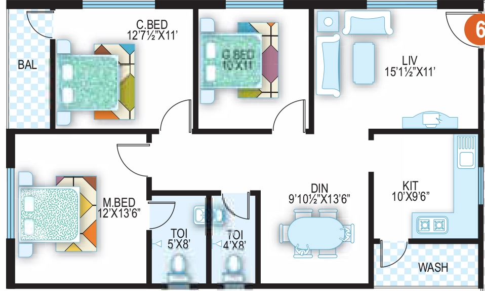 2 BHK Flat in Jyothis Estancia in Chandanagar, Hyderabad - Image 907650
