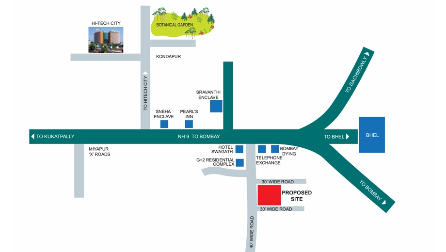Location of Jyothis Estancia in Chandanagar, Hyderabad - Image 379129
