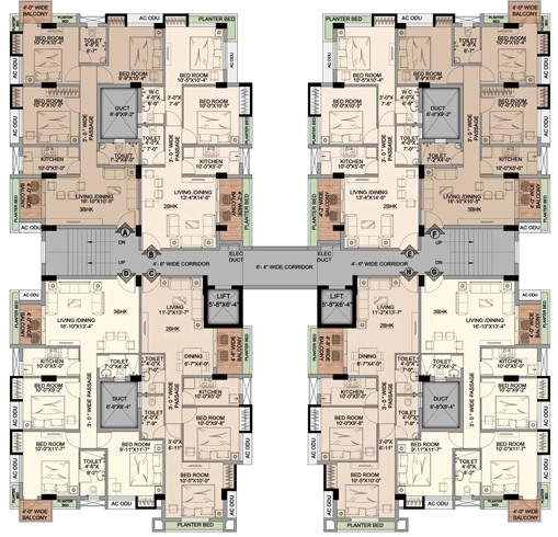Floor Plan of Kalim Orchard in Mominpore, Kolkata - Image 379969