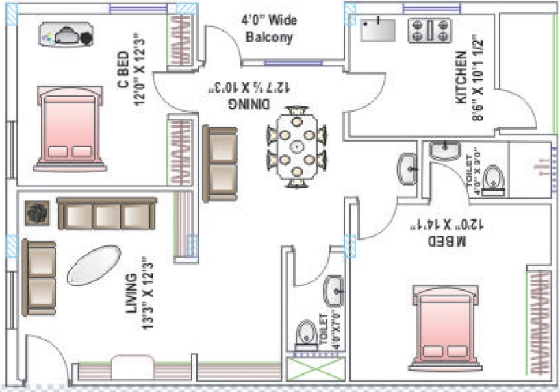 2 BHK Flat in Jyothis Nandanam in Hitech City, Hyderabad - Image 907652