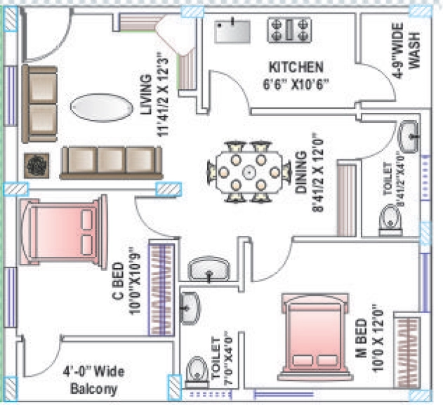 2 BHK Flat in Jyothis Nandanam in Hitech City, Hyderabad - Image 907651