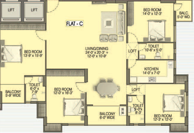 4 BHK Flat in Ganges Sky in Shibpur, Kolkata - Image 908031