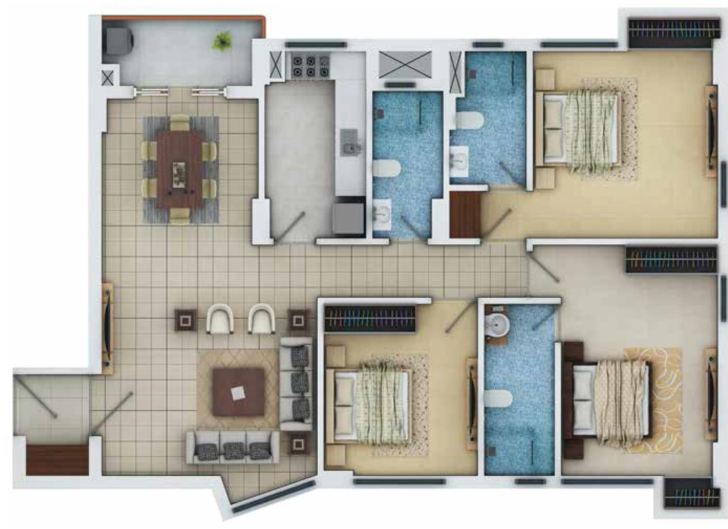 3 BHK Flat in GHG Laxmi Aquascape in Shibpur, Kolkata - Image 908032