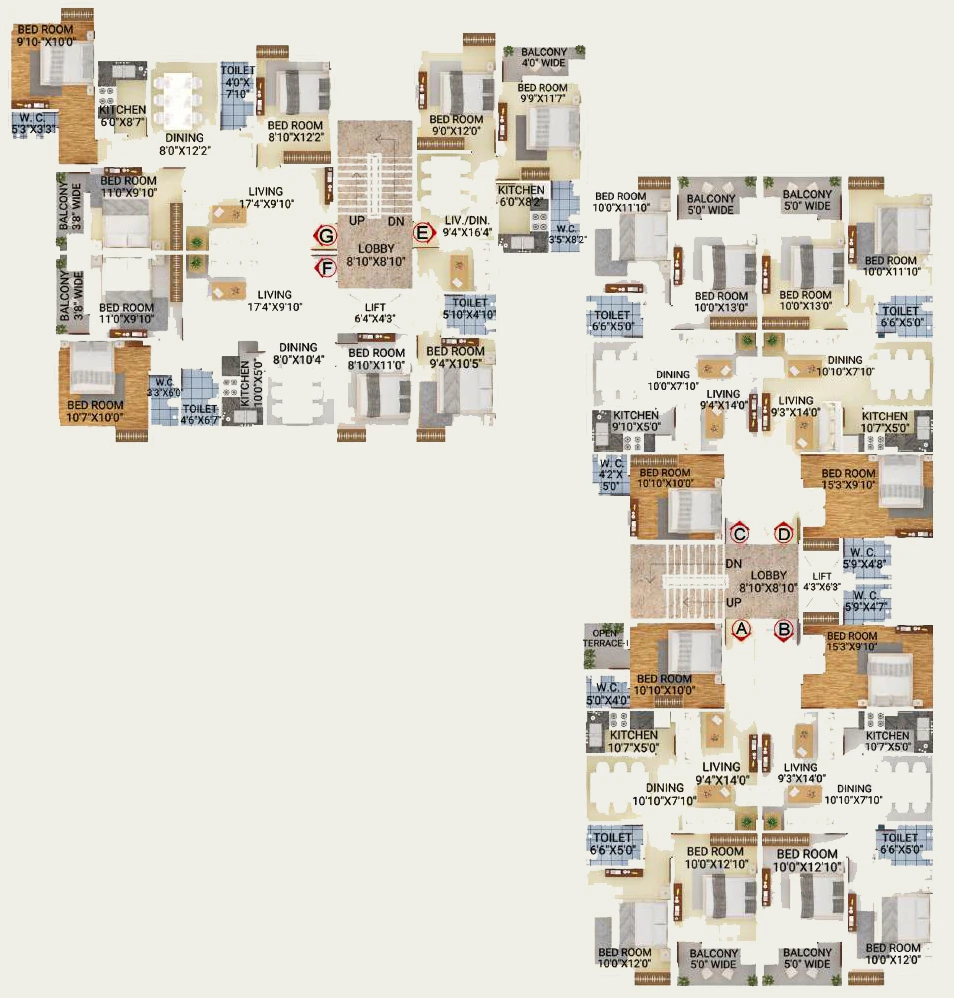 Floor Plan of Sneha Annapurna Heights in Bansdroni, Kolkata - Image 380005