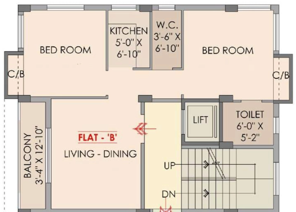 2 BHK Flat in AR Shanti Kunj in Bansdroni, Kolkata - Image 908046