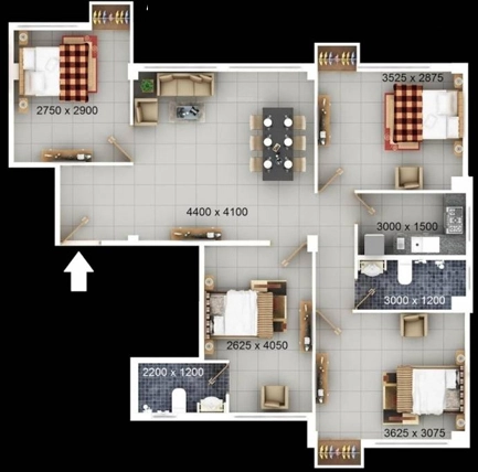4 BHK Flat in Neo Imperial in Bansdroni, Kolkata - Image 908094