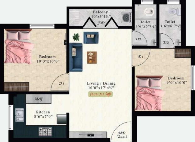 2 BHK Flat in AK Malachite in Pammal, Chennai - Image 907604