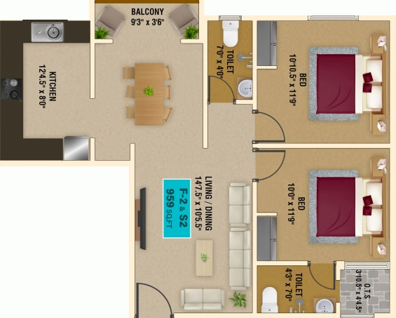 2 BHK Flat in Chenthur Kamarajapuram in Sembakkam, Chennai - Image 907608