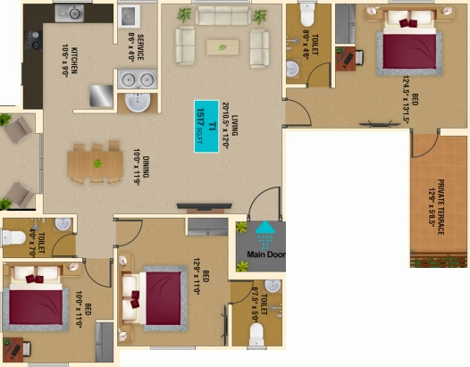 3 BHK Flat in Chenthur Kamarajapuram in Sembakkam, Chennai - Image 907611