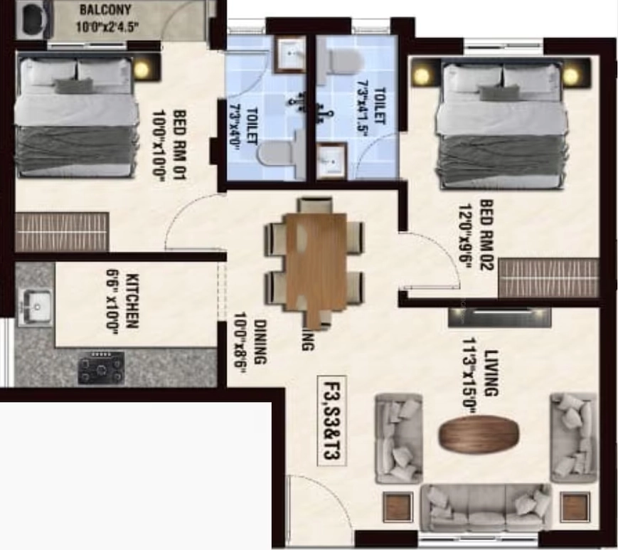 2 BHK Flat in Arjun Sindhu in Ayanambakkam, Chennai - Image 907612