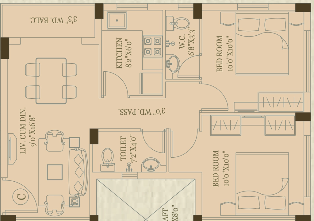 3 BHK Flat in Aria Rabindra in Baruipur, Kolkata - Image 908377