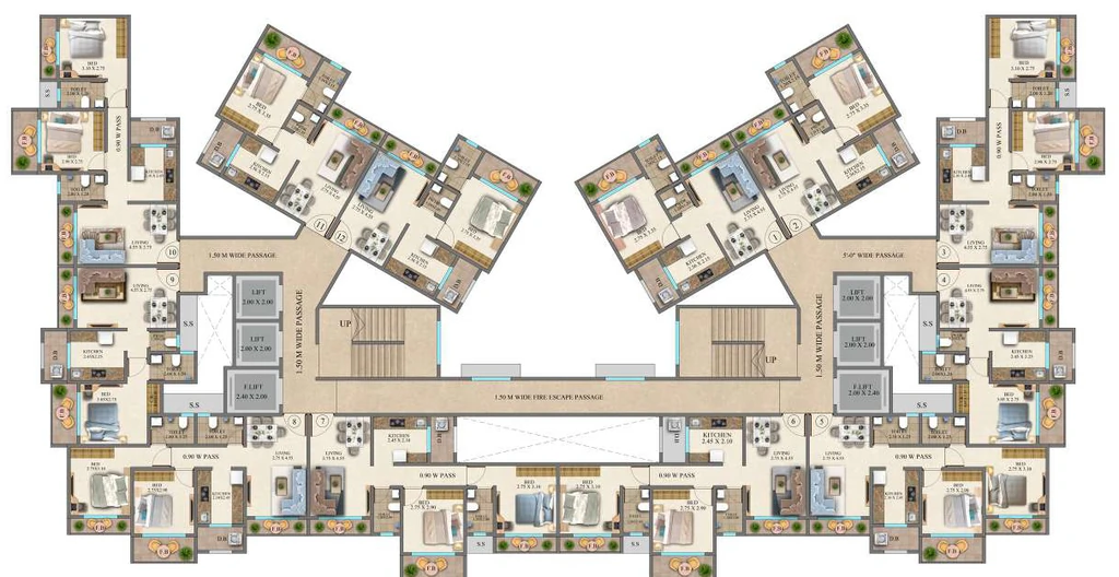 Floor Plan of RNA NG Grand Empire in Bhayandar East, Thane - Image 381471