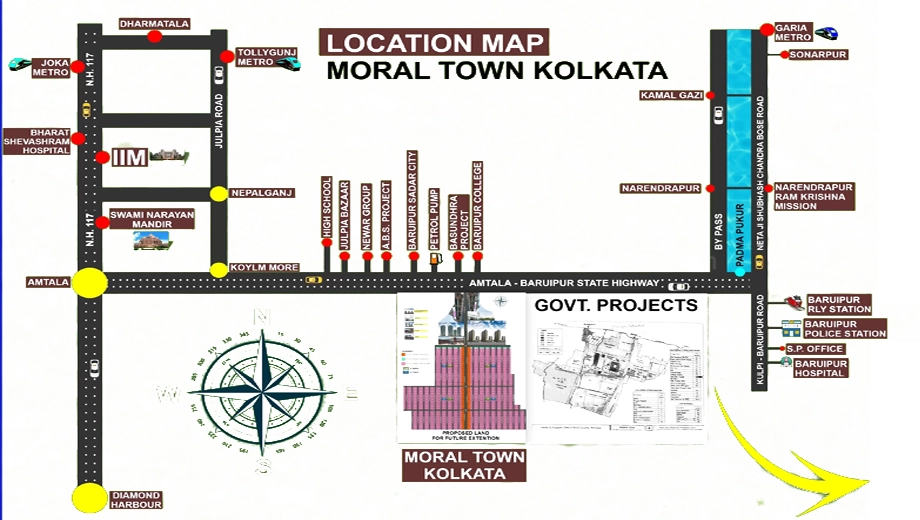 Location of Moral Town in Baruipur, Kolkata - Image 380919