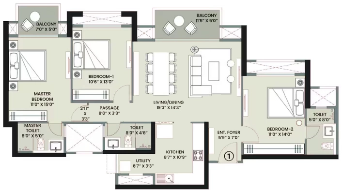 3 BHK Flat in Hiranandani The Arena Panvel in Panvel, Navi Mumbai - Image 907700