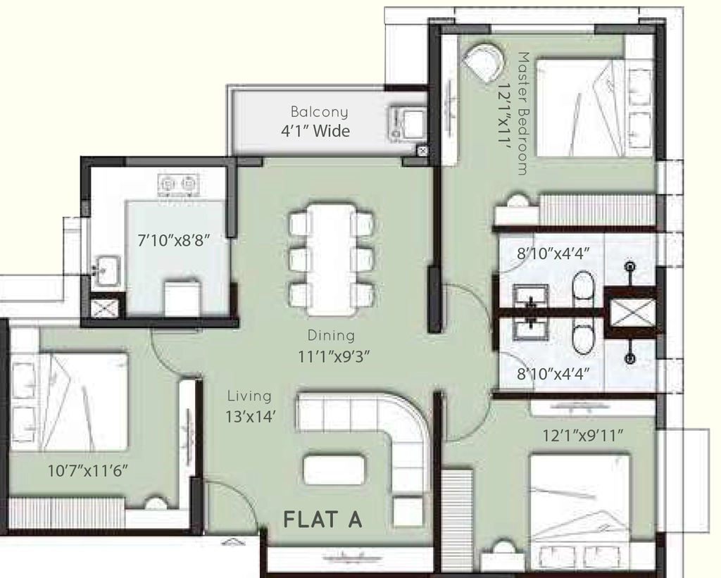 3 BHK Flat in Sureka Sunrise Aura Phase 2 in Baruipur, Kolkata - Image 908449