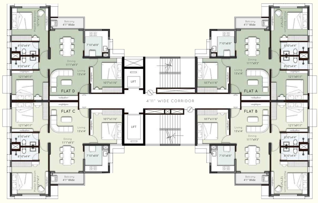 Floor Plan of Sureka Sunrise Aura Phase 2 in Baruipur, Kolkata - Image 380976