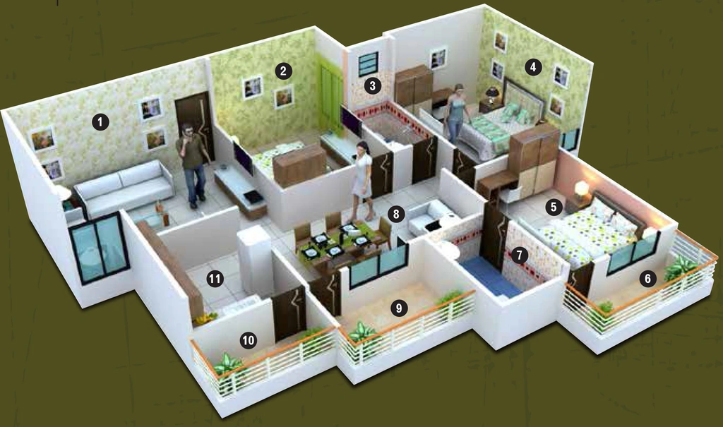 3 BHK Flat in Kamal The Bellaire Mint in Gandhi Nagar, Bhopal - Image 907706