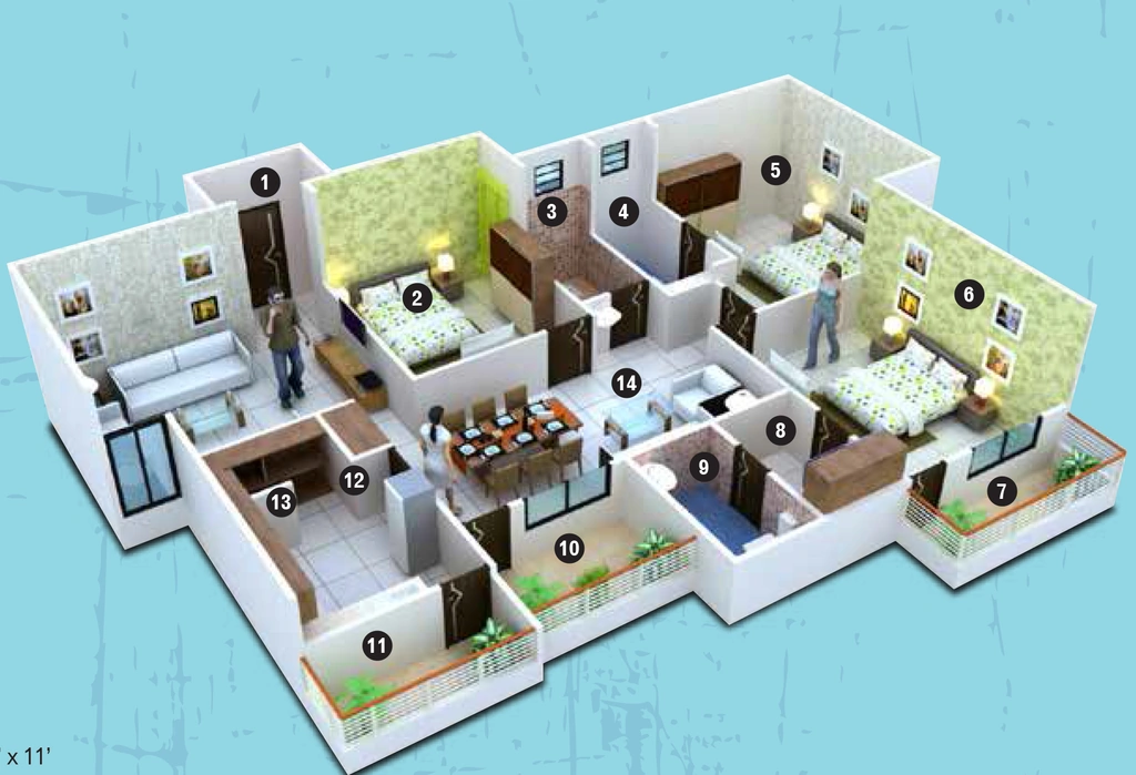 3 BHK Flat in Kamal The Bellaire Mint in Gandhi Nagar, Bhopal - Image 907707
