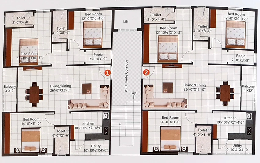 Floor Plan of JK Arcade in Kompally, Hyderabad - Image 379505