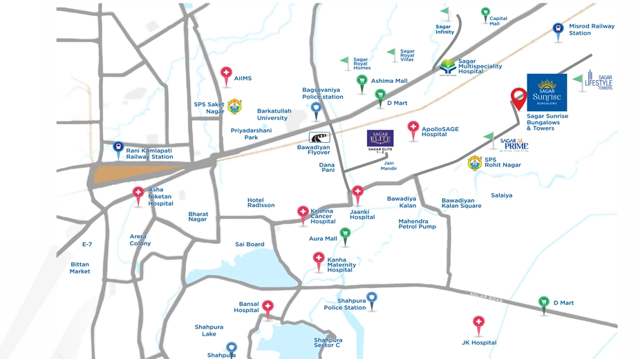 Location of Agrawal Sagar Sunrise Bungalows - Image 379279