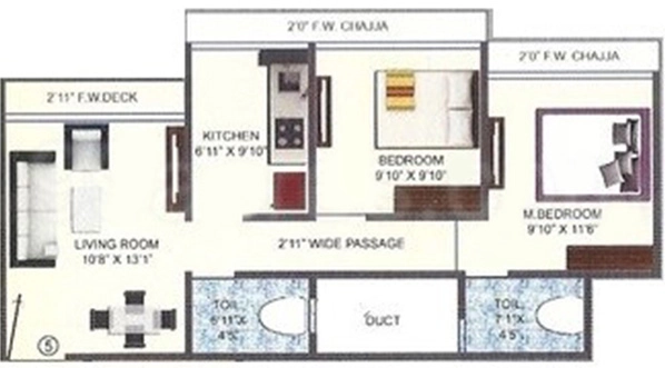 2 BHK Flat in Shraddha Esquire Skytower in Mulund West, Mumbai - Image 908569