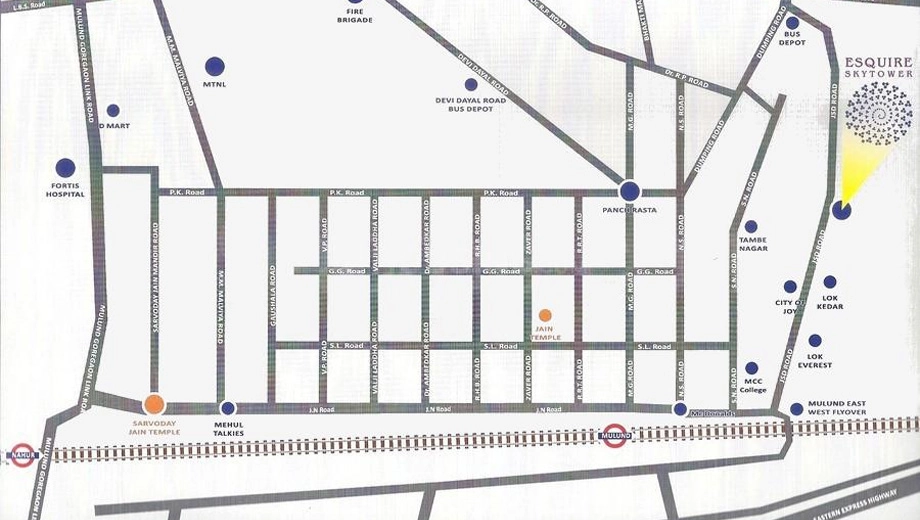Location of Shraddha Esquire Skytower in Mulund West, Mumbai - Image 381213