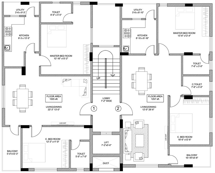 Floor Plan of Manishas Tarush Residency in Gachibowli, Hyderabad - Image 379492