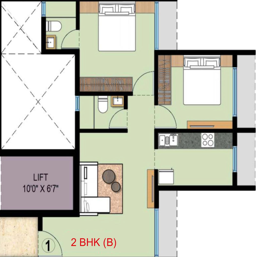2 BHK Flat in Manas Vithumauli in Panvel, Navi Mumbai - Image 907743