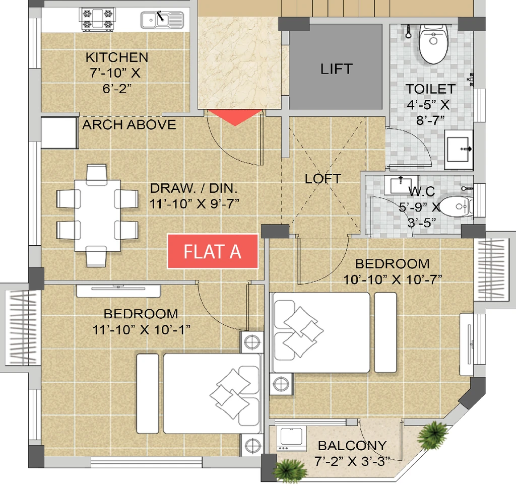 2 BHK Flat in Ajmir Abhinandan in Beleghata, Kolkata - Image 908103