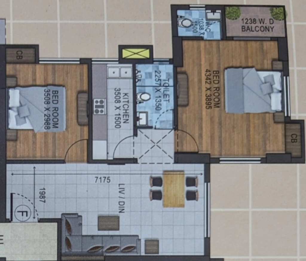 2 BHK Flat in Cad Crystal Heights in Beleghata, Kolkata - Image 908380