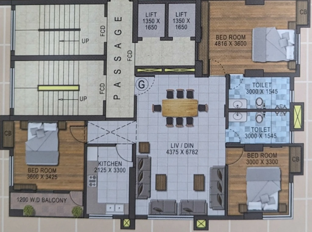 3 BHK Flat in Cad Crystal Heights in Beleghata, Kolkata - Image 908383