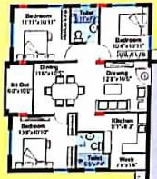 3 BHK Flat in Paramount Hill County in Kondapur, Hyderabad - Image 907772