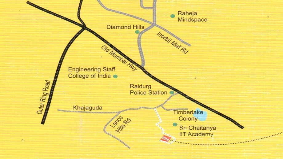 Location of Phanitha Deekshitha Heights in Gachibowli, Hyderabad - Image 379412