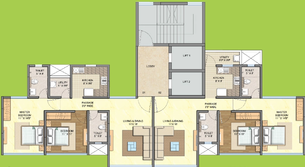 Floor Plan of Runwal Olive in Mulund West, Mumbai - Image 381190