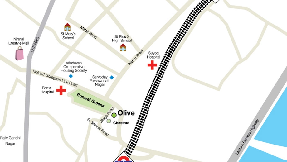 Location of Runwal Olive in Mulund West, Mumbai - Image 381188