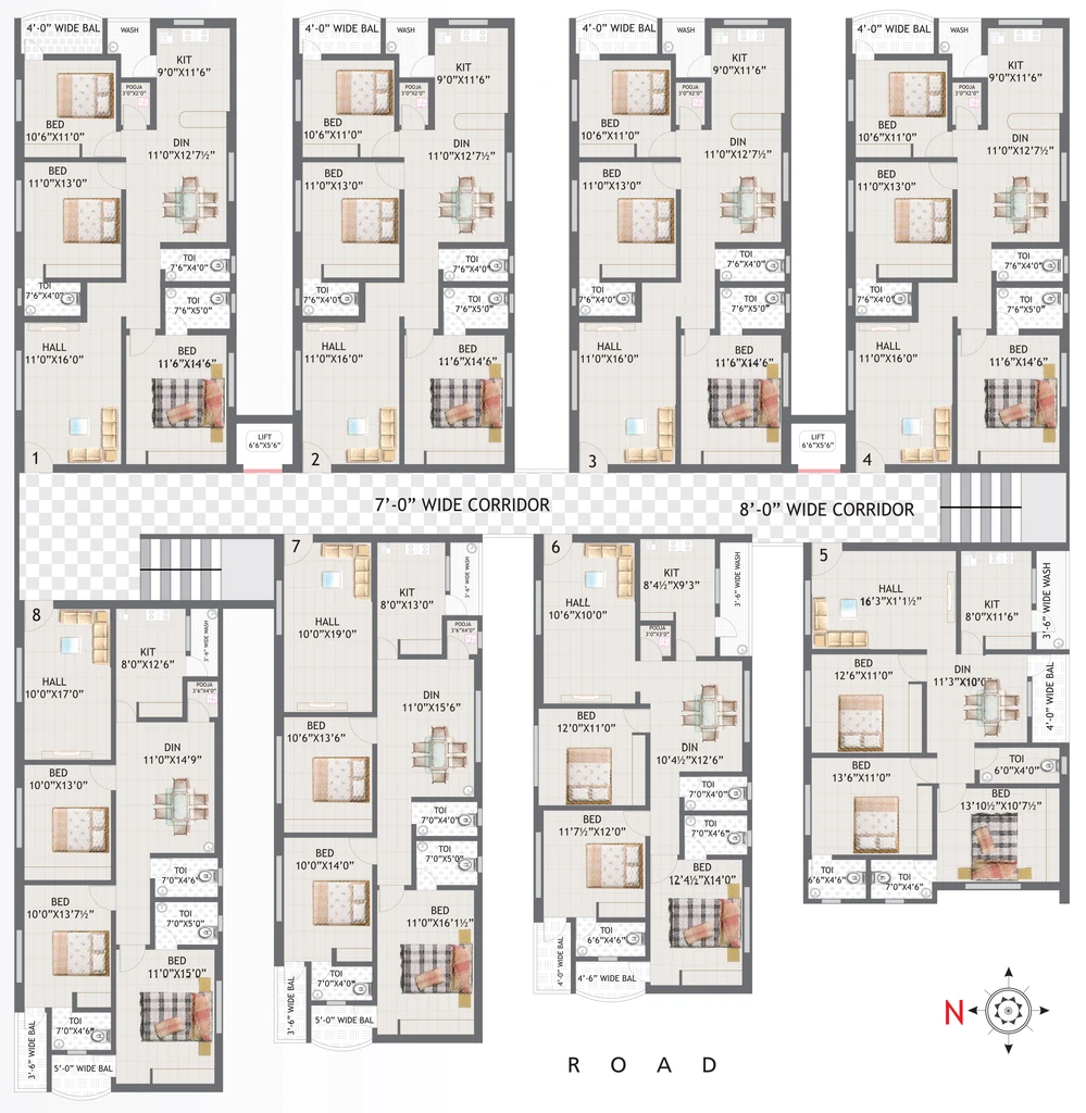 Floor Plan of PN Aabharana in Gachibowli, Hyderabad - Image 379418