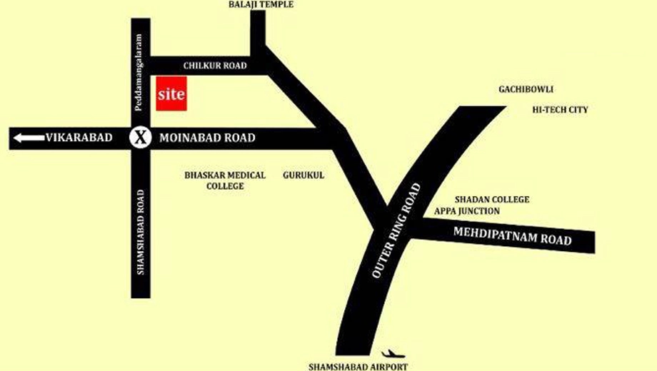 Location of Millennium Villa Green in Moinabad, Hyderabad - Image 379424