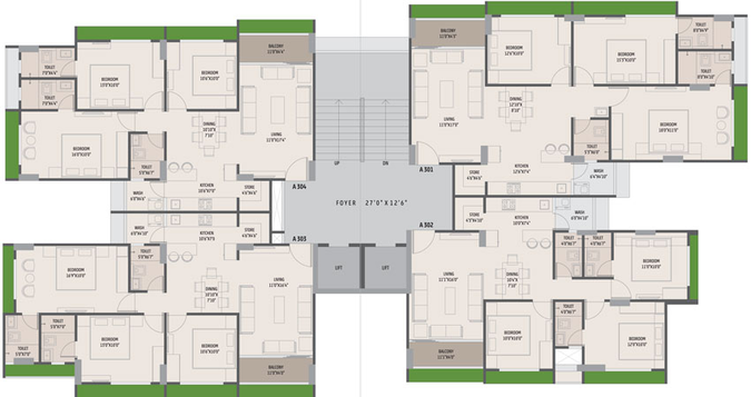 Floor Plan of Shivalik Platinum in Bodakdev, Ahmedabad - Image 22226