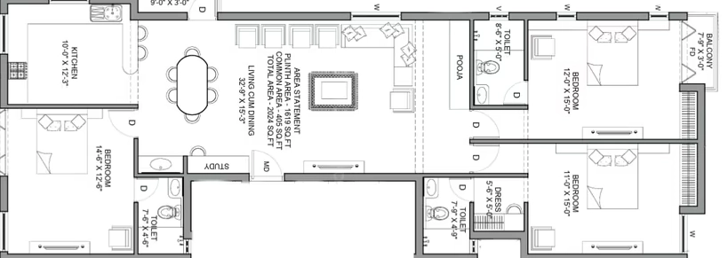3 BHK Flat in Green Nest Trinetra in Selaiyur, Chennai - Image 907753