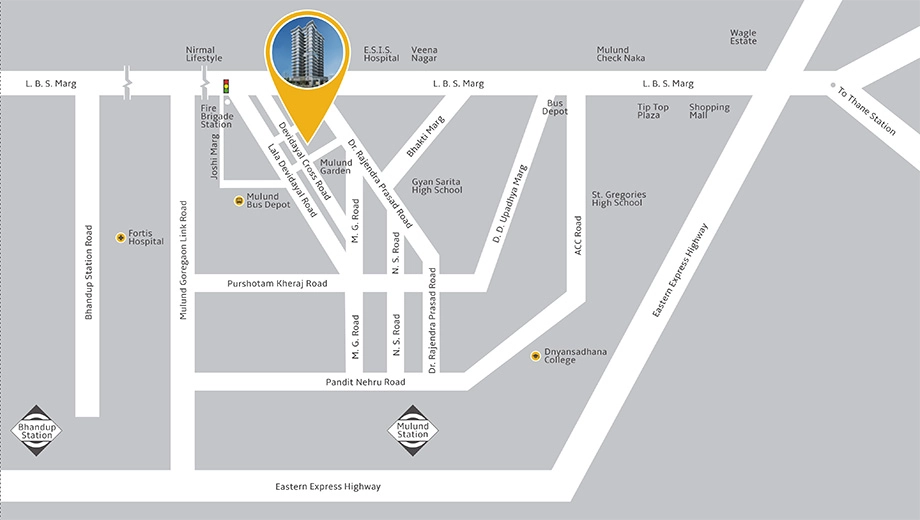 Location of Sanaya Elysium in Mulund West, Mumbai - Image 381209