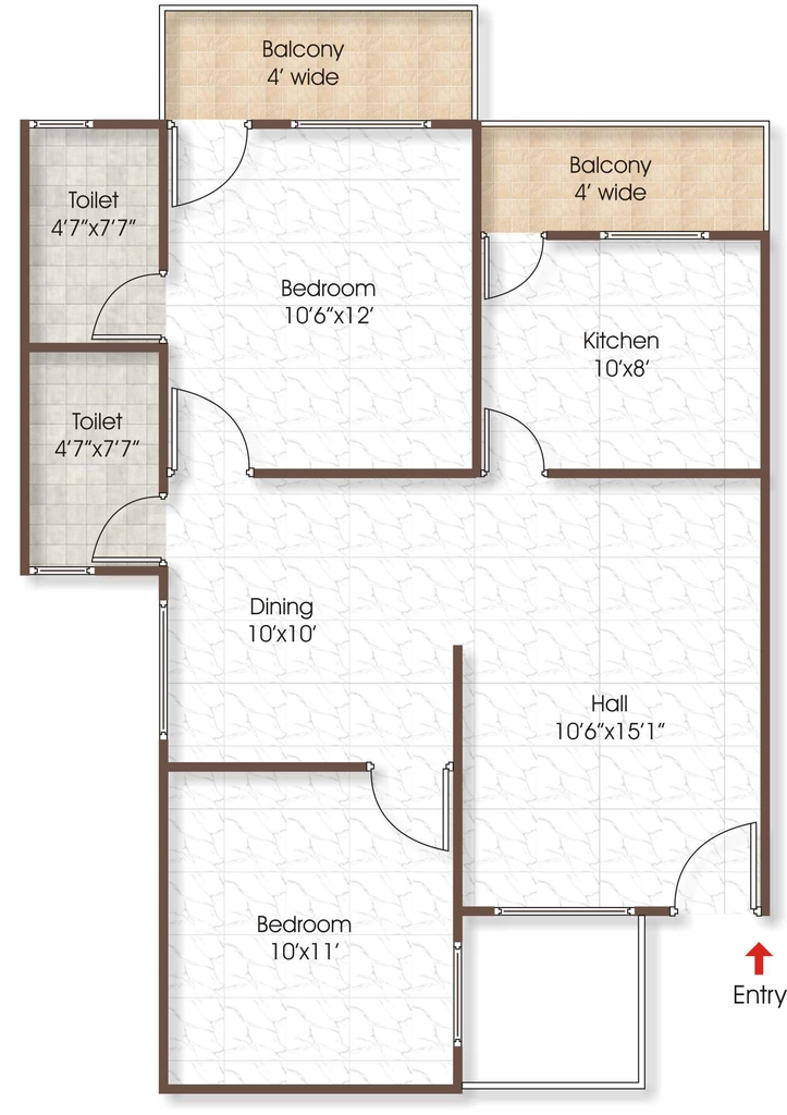 2 BHK Flat in Alark Residency Tower 3 in Airport Road, Bhopal - Image 907804