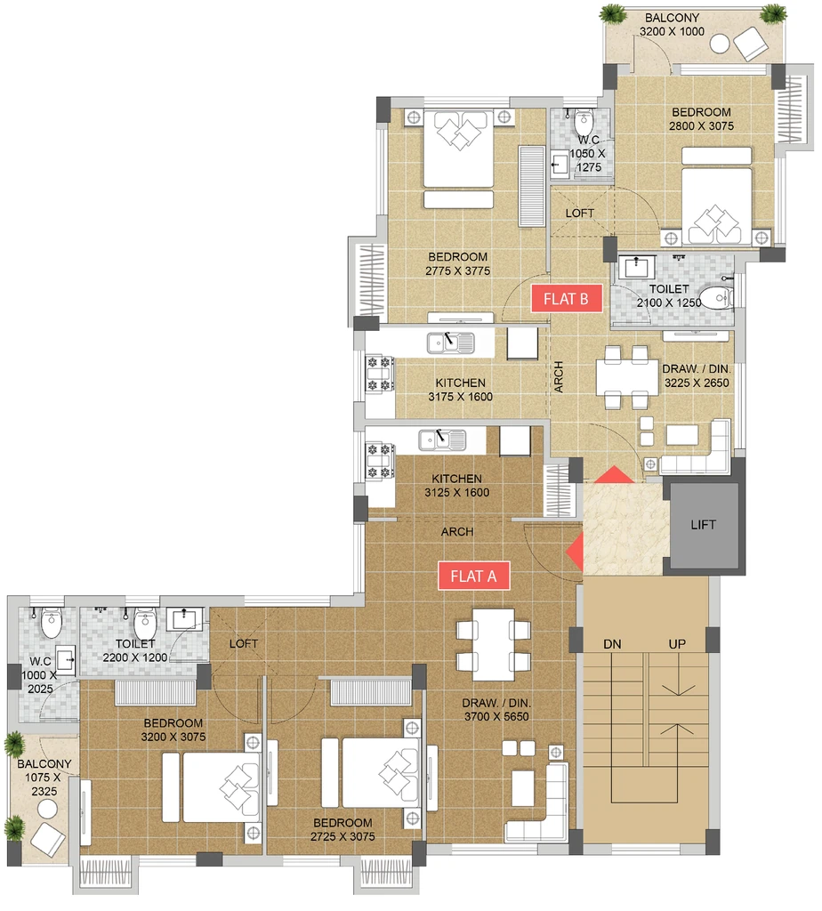 Floor Plan of Ajmir Godhuli in Beleghata, Kolkata - Image 380140