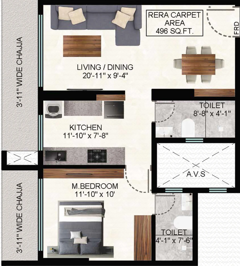 1 BHK Flat in Shreeji Green Origin in Mulund West, Mumbai - Image 908647