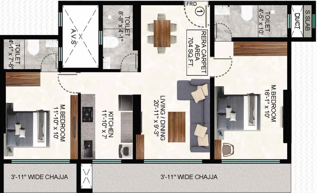2 BHK Flat in Shreeji Green Origin in Mulund West, Mumbai - Image 908650
